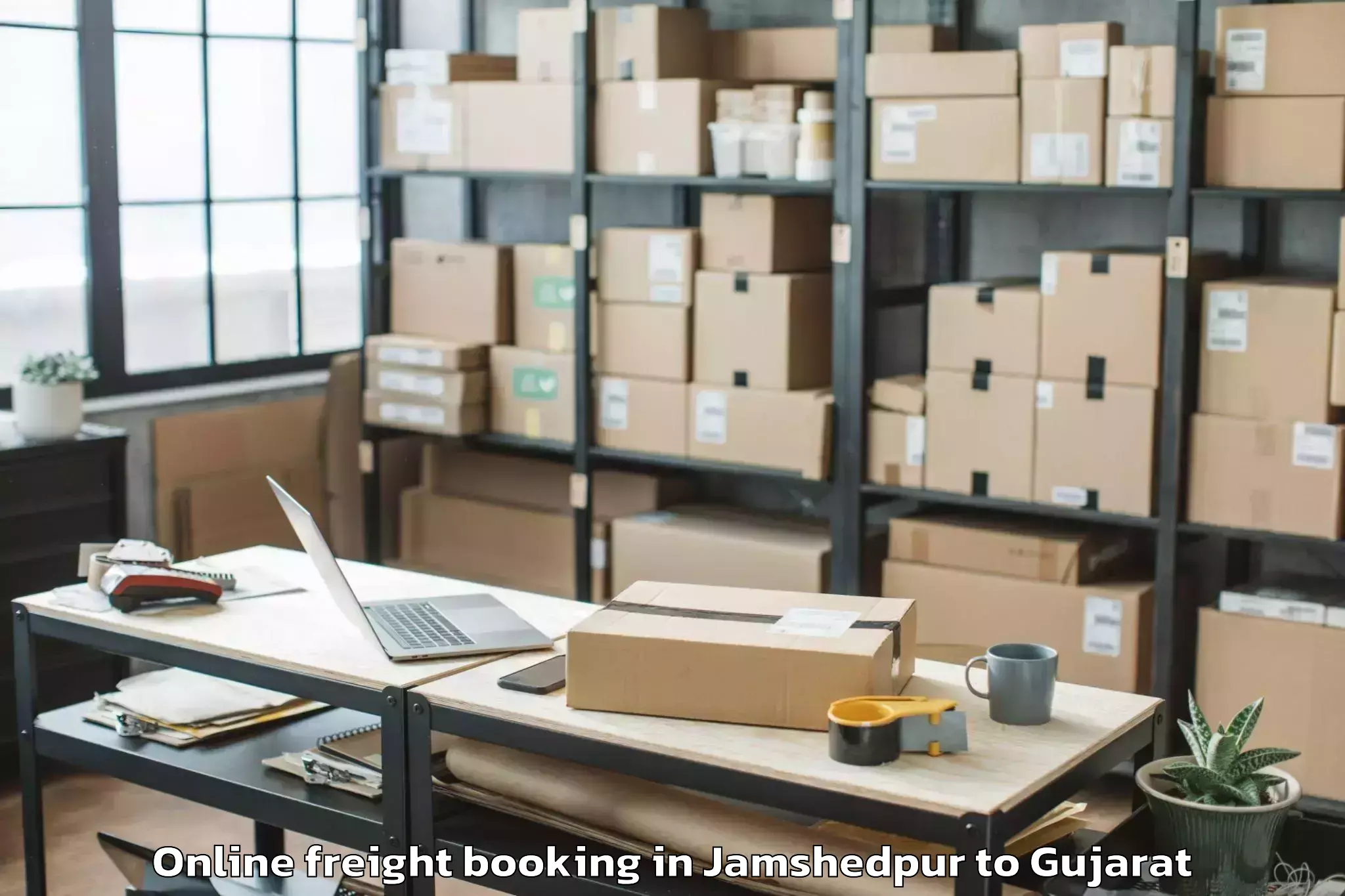 Book Your Jamshedpur to Crystal Mall Rajkot Online Freight Booking Today